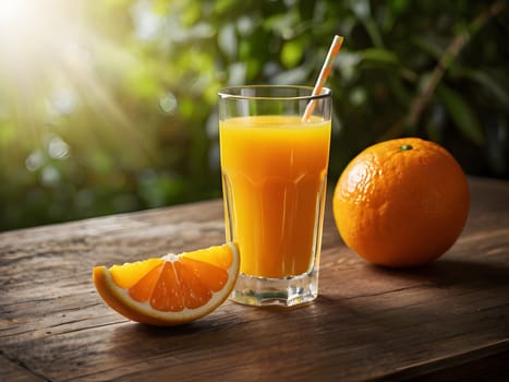 Healthy orange juice on the table