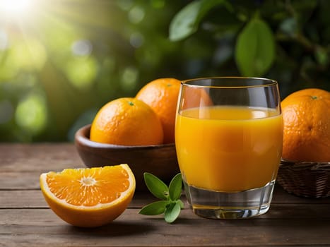 Healthy orange juice on the table