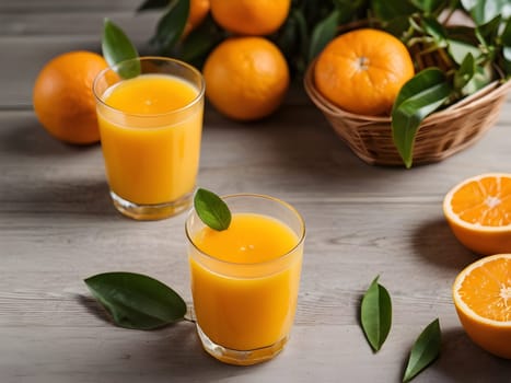 Healthy orange juice on the table