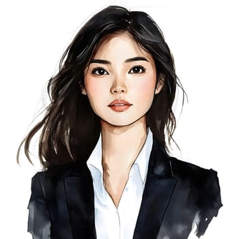 Watercolor Female Woman Asian Businesswoman Business Attire