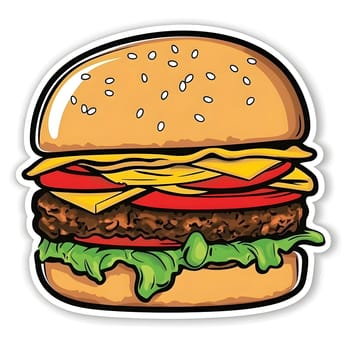 Hamburger or Cheeseburger Fast Food Icon Logo Symbol
