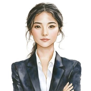Watercolor Female Woman Asian Businesswoman Business Attire