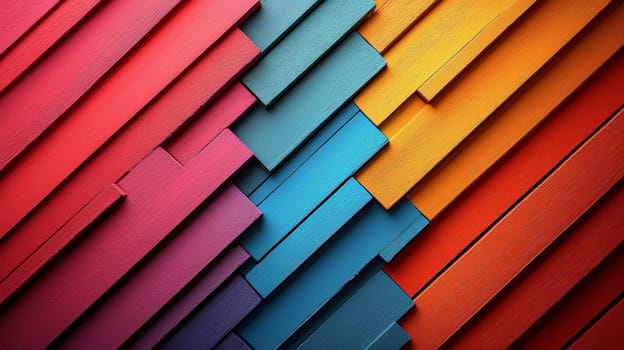 A dynamic and eye-catching image featuring bold diagonal stripes in a range of bright, vivid colors. The seamless blend of hues creates a visually engaging pattern, perfect for use in modern designs, backgrounds, or graphic projects that require a vibrant, energetic touch.