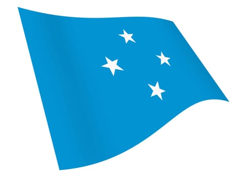 A Micronesia waving flag graphic isolated on white with clipping path 3d illustration