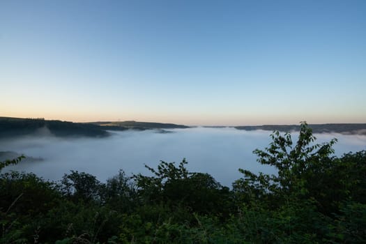 Panoramic image of beautiful landscape close to Our valley, Eifel, Rhineland-Palatinate, Germany