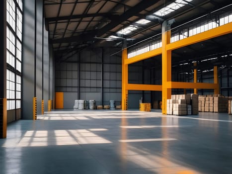 View on modern industrial warehouse
