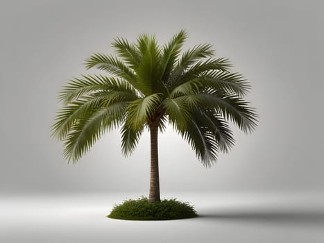 Palm tree on plain background