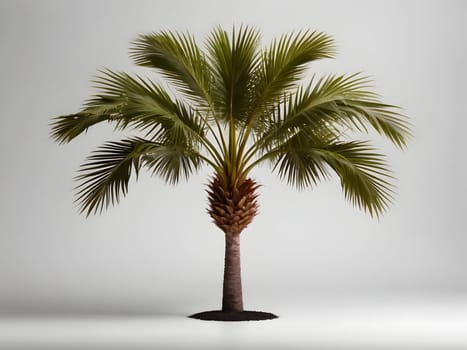 Palm tree on plain background