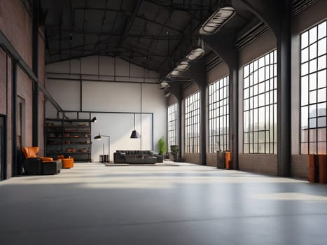 View on modern industrial warehouse