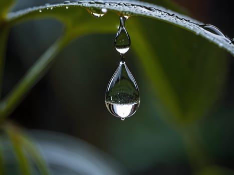 Macro water drop after rain