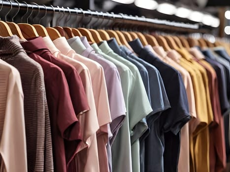 View on the clothing in the store