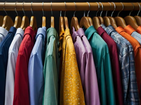 View on the clothing in the store