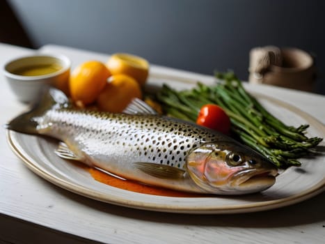 Trout fish on the table