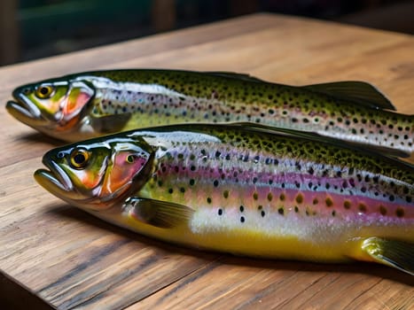 Trout fish on the table