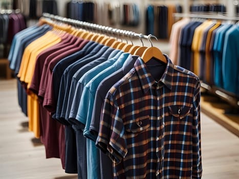 View on the clothing in the store