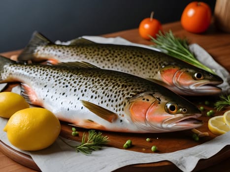 Trout fish on the table