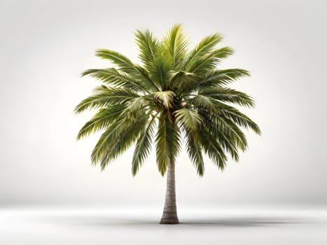 Palm tree on plain background