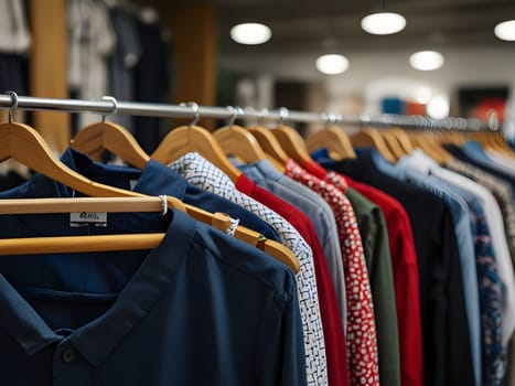 View on the clothing in the store