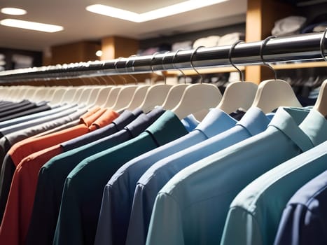 View on the clothing in the store