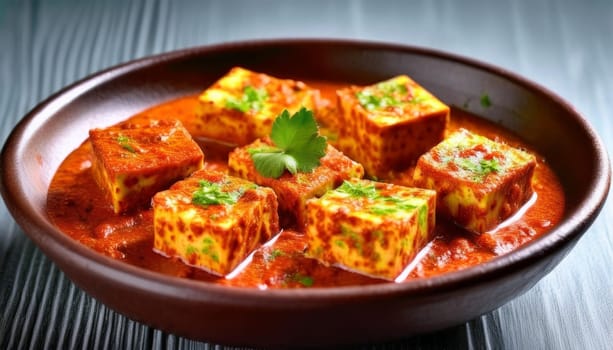 paneer tikka masala indian curry food, AI generated image