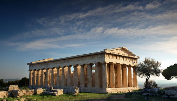 ruins of ancient greek city, AI generated image