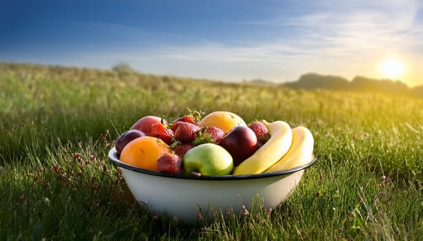 bowl of mixed fruits, AI generated image
