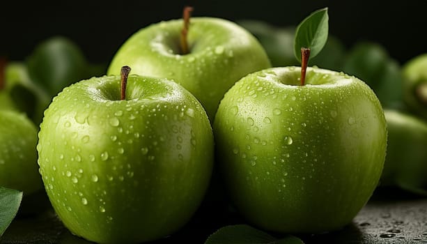 green apples granny smith fruits, AI generated image