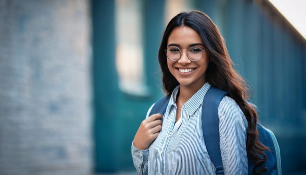 pretty young high school female student, AI generated image