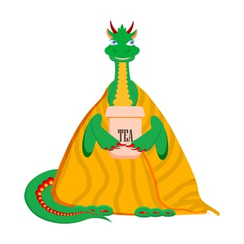 Green dragon character.Dragon symbol of 2024.