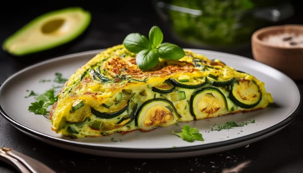 zucchini omelette vegetarian food, AI generated image