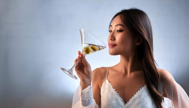 gorgeous young chinese woman in white dress, AI generated image