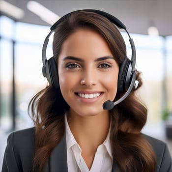 gorgeous young call centre woman, AI generated image