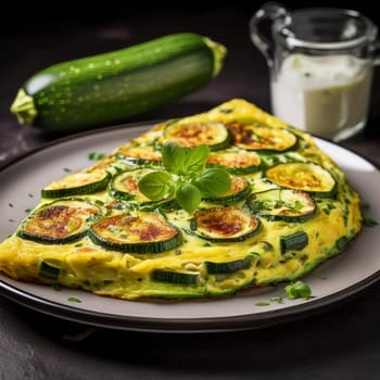 zucchini omelette vegetarian food, AI generated image