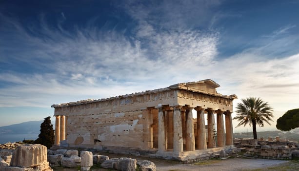 ruins of ancient greek city, AI generated image