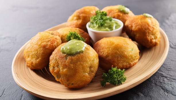 vegetarian hush puppies dish, AI generated image