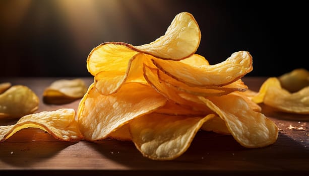potato chips vegetarian food, AI generated image