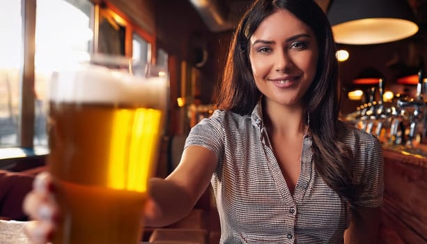 pretty young waitress woman, AI generated image