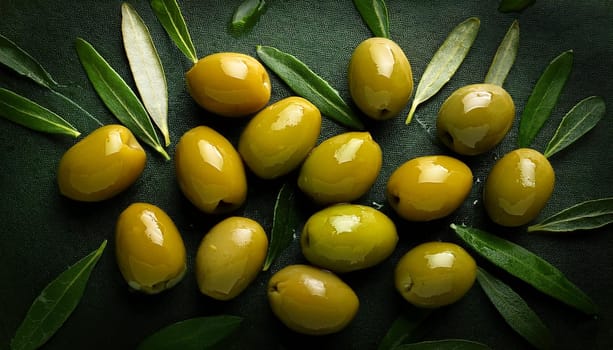 green olives vegan food, AI generated image