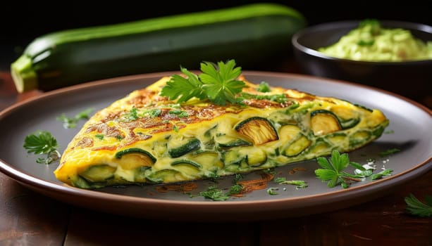 zucchini omelette vegetarian food, AI generated image