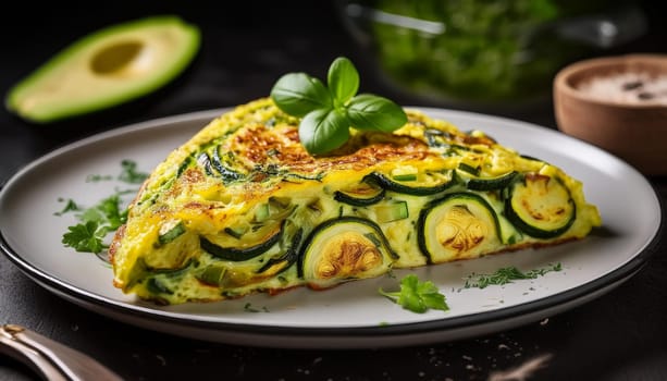 zucchini omelette vegetarian food, AI generated image