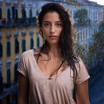 pretty young woman , AI generated image