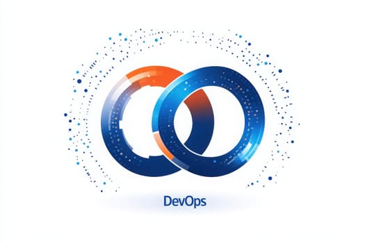The DevOps visual showcases an infinity loop symbol, illustrating continuous integration and delivery concepts.
