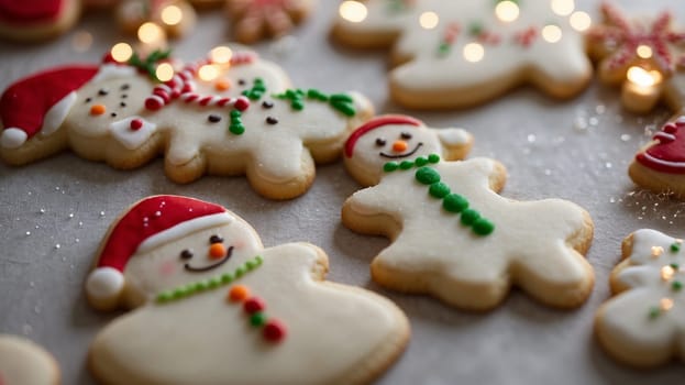 Professionally decorated Christmas sugar cookies featuring intricate holiday-themed designs. These cookies are beautifully hand-iced with royal icing, showcasing festive elements like Christmas trees, snowflakes, reindeer, and Santa. Each cookie is a work of art, crafted to add a delightful and elegant touch to holiday celebrations. Perfect as a treat, a party favor, or a charming gift for friends and family, these cookies are sure to spread holiday cheer with every bite.