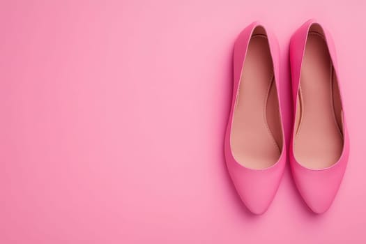 These stylish flat shoes are showcased on a vibrant pink background, highlighting their elegant design. Ideal for both casual outings and more formal occasions, they blend comfort with fashion.