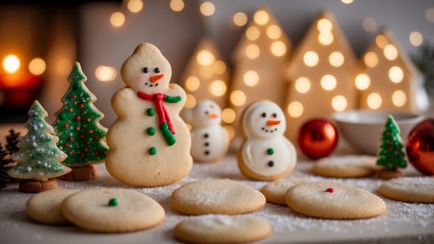 Professionally decorated Christmas sugar cookies featuring intricate holiday-themed designs. These cookies are beautifully hand-iced with royal icing, showcasing festive elements like Christmas trees, snowflakes, reindeer, and Santa. Each cookie is a work of art, crafted to add a delightful and elegant touch to holiday celebrations. Perfect as a treat, a party favor, or a charming gift for friends and family, these cookies are sure to spread holiday cheer with every bite.