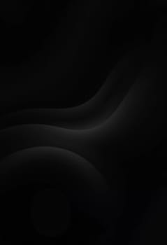 Graceful, swirling curves emerging from a dark backdrop, emphasizing fluidity and a dynamic sense of movement, inviting contemplation. Black background with smooth lines. Generative AI.