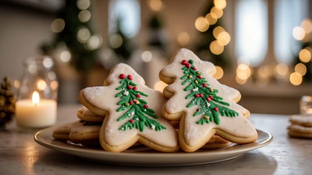 Professionally decorated Christmas sugar cookies featuring intricate holiday-themed designs. These cookies are beautifully hand-iced with royal icing, showcasing festive elements like Christmas trees, snowflakes, reindeer, and Santa. Each cookie is a work of art, crafted to add a delightful and elegant touch to holiday celebrations. Perfect as a treat, a party favor, or a charming gift for friends and family, these cookies are sure to spread holiday cheer with every bite.