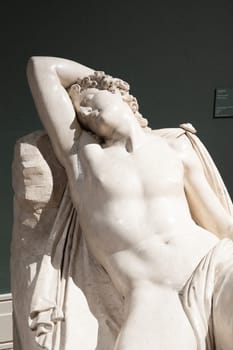 Bassano del Grappa, Italy - 22 December 2022: Sleeping Endymion, by scultor Antonio Canova, 1822 - Plaster