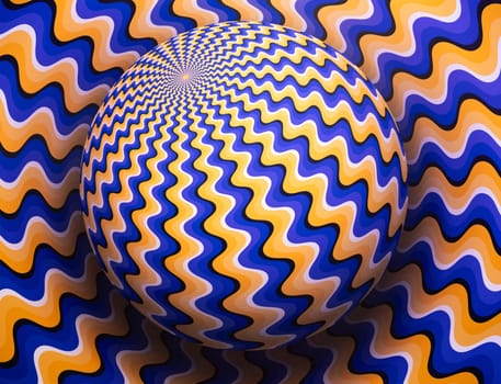 Optical illusion horizontal background. Abstract curves, geometric effect.