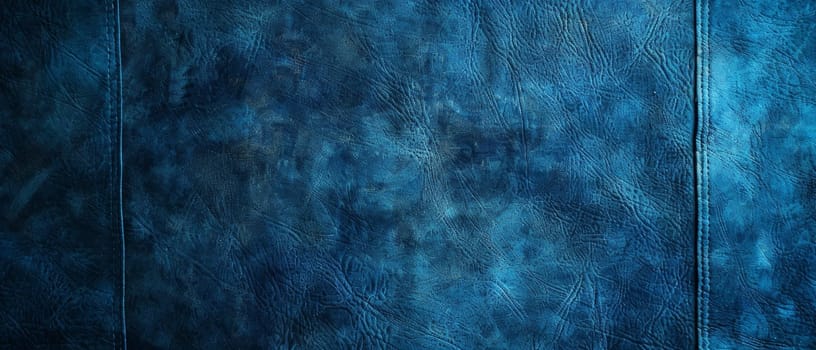 Wide angle of a blue fabric texture, providing a rich and detailed background for expansive design projects. Velvety alcantara texture.